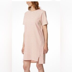 Classic Casual Striped T Shirt Dress, Comfy Stretchy Fabric Women’s L NWT